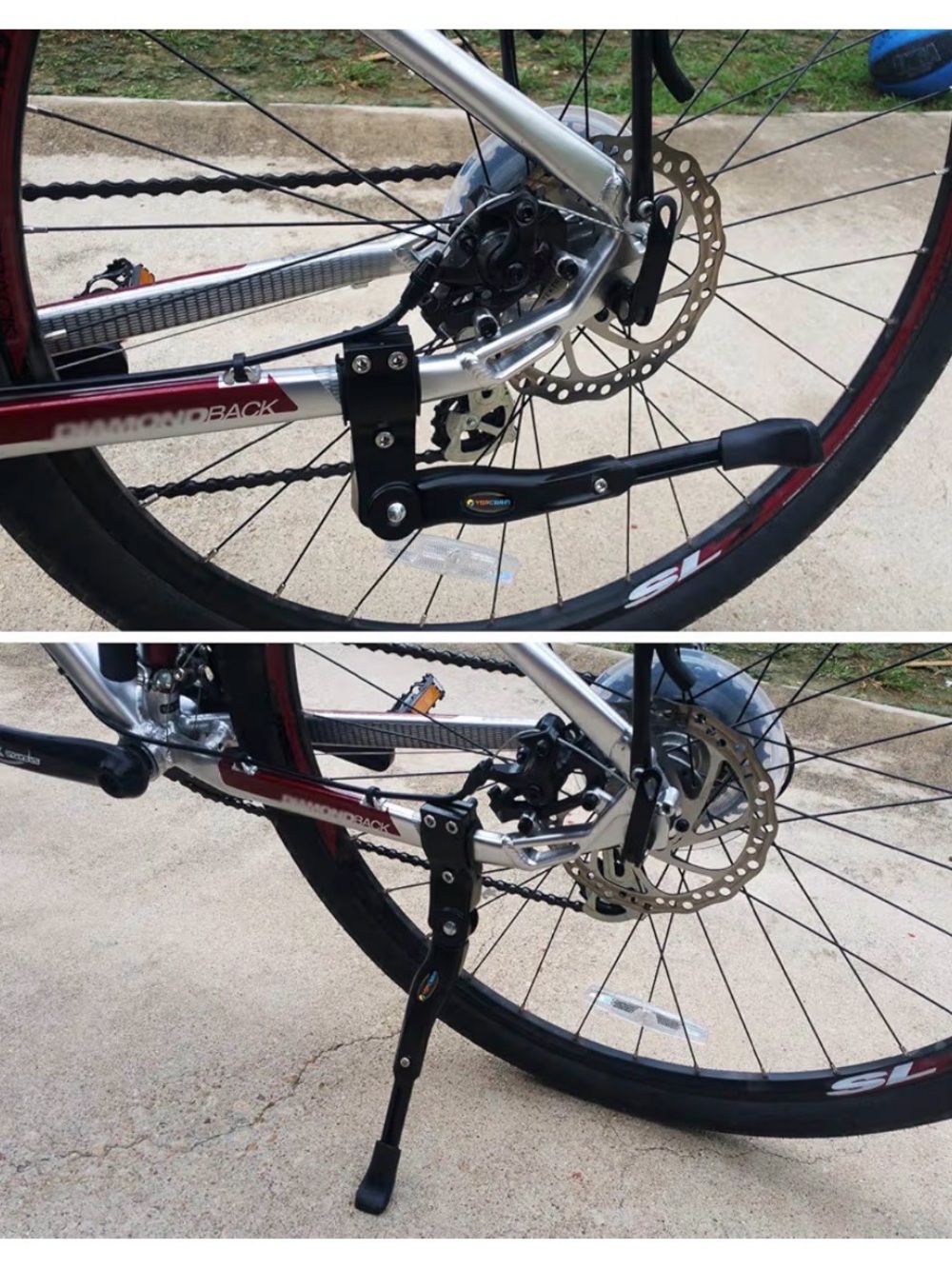 TOPCABIN Adjustable Aluminum Bike Kickstand – Black Fits 22” / 24” / 26” Bikes |